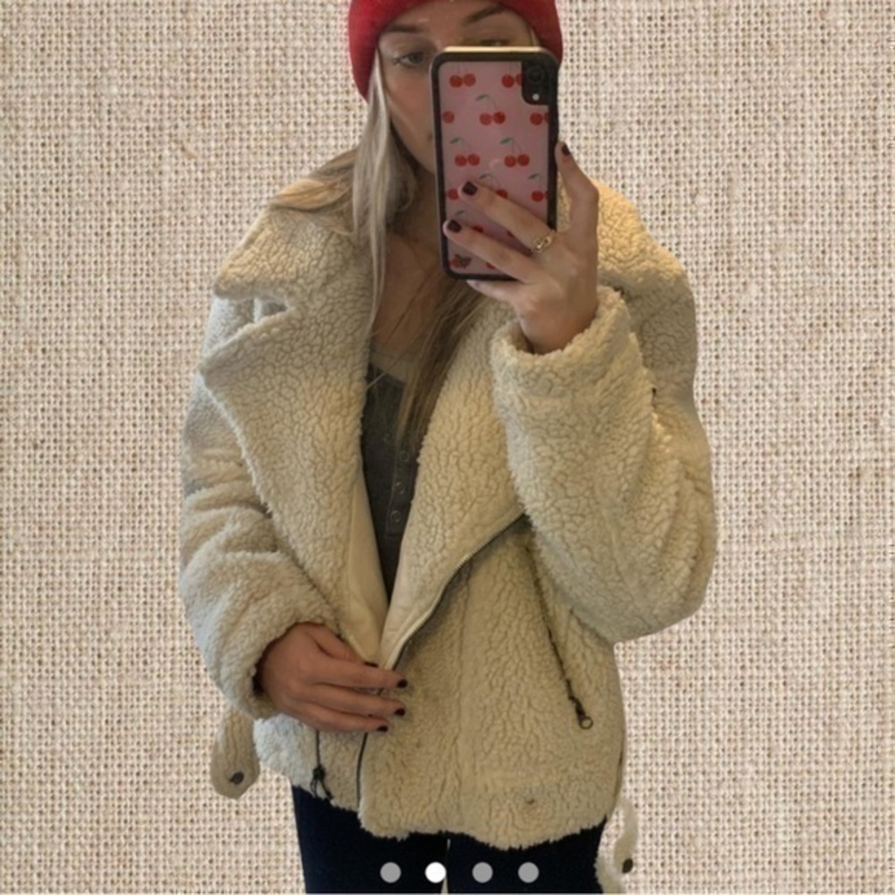 White teddy coat \jacket